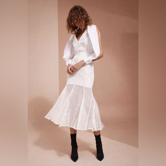C/MEO Collective Dresses & Skirts - NWT C/MEO Collective White Lace A-Line Skirt